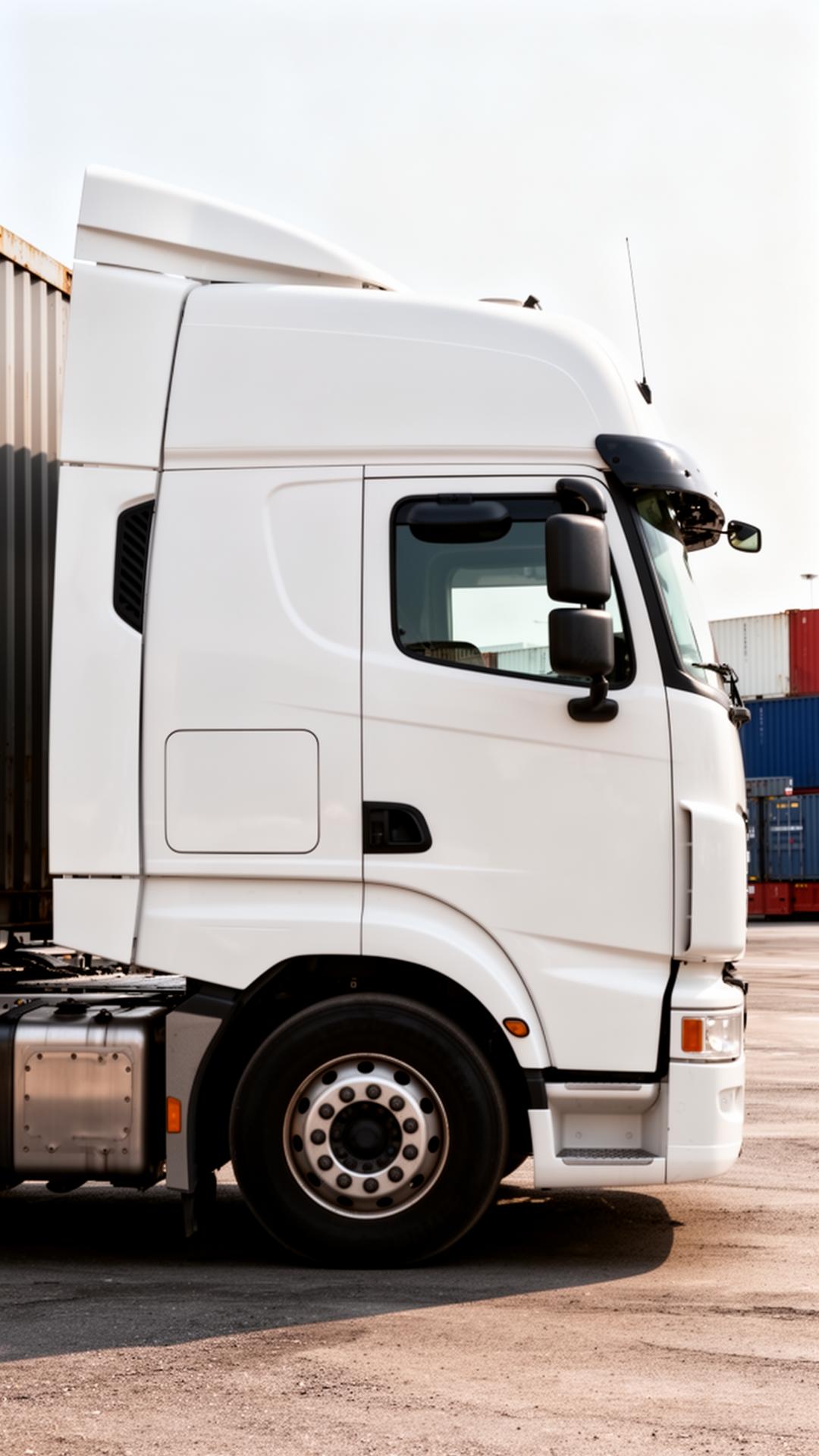 Kabina kamiona u logističkom dvorištu